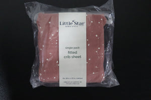 Little Star Organic Girls 1 Pk Pure Organic Cotton Crib Sheets