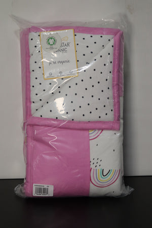 Little Star 100% Organic Cotton 1 Pack Baby Girl Reversible Quilt
