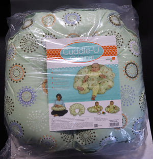 Leachco Cuddle-U Original Sunny Circles Nursing Pillow & More with Sham-Style, Removable Cover