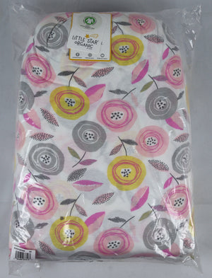 Little Star 100% Organic Cotton 3 Piece Crib Bedding Set - Reversible Comforter and 2 Fitted Sheets