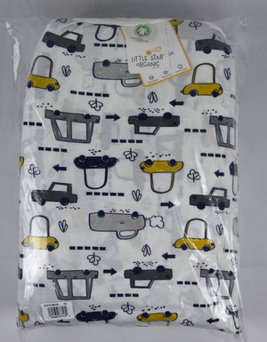 Little Star 100% Organic Cotton 3 Piece Crib Bedding Set - Reversible Comforter and 2 Fitted Sheets